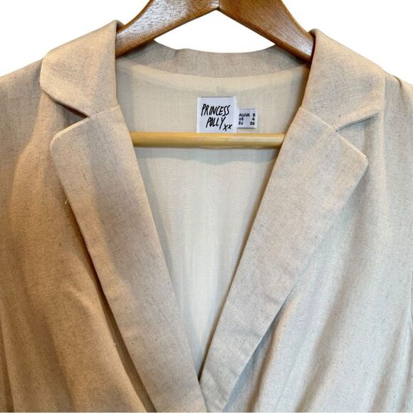 Princess Polly Cotton Blend Turin Romper Beige Short Sleeve - Women's 4 - Picture 7 of 12